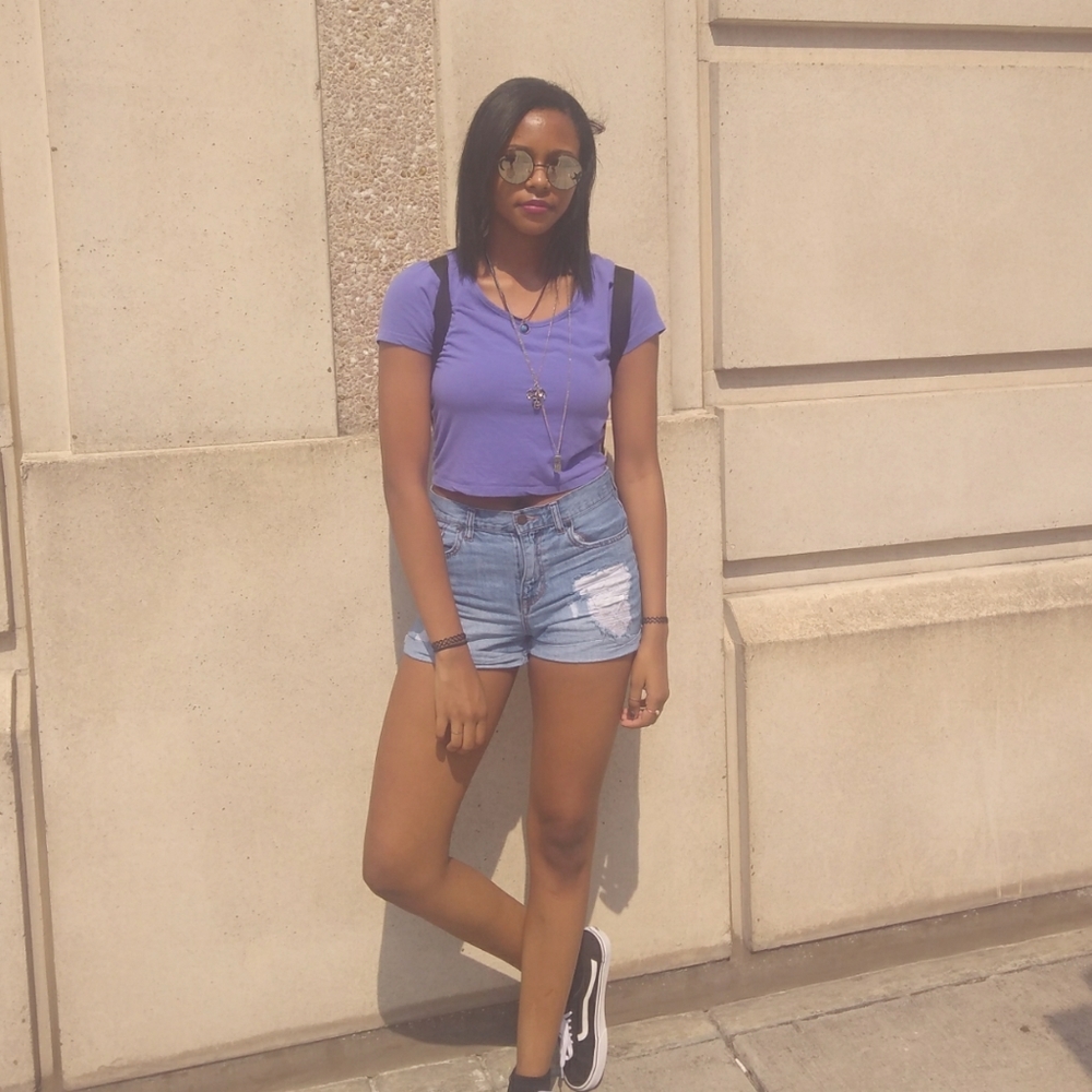Denim shorts